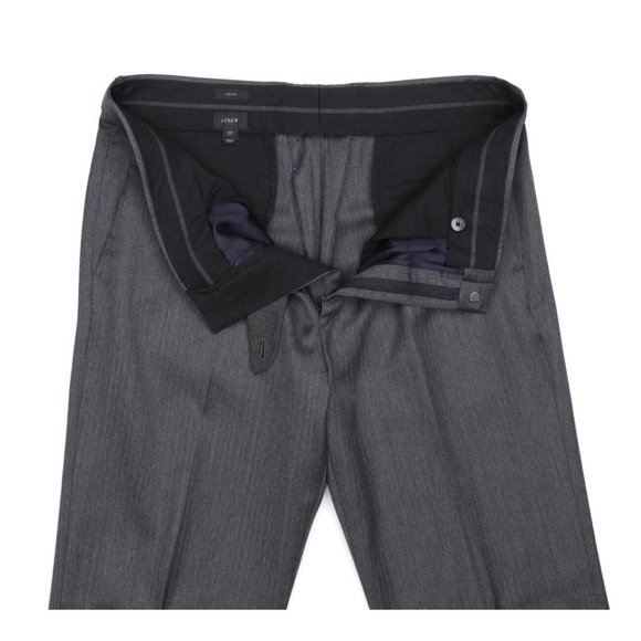 J Crew Ludlow Tollegno 1900 Wool Suit 40L Gray Herringbone 35 X 33 Flat Front - Picture 14 of 14